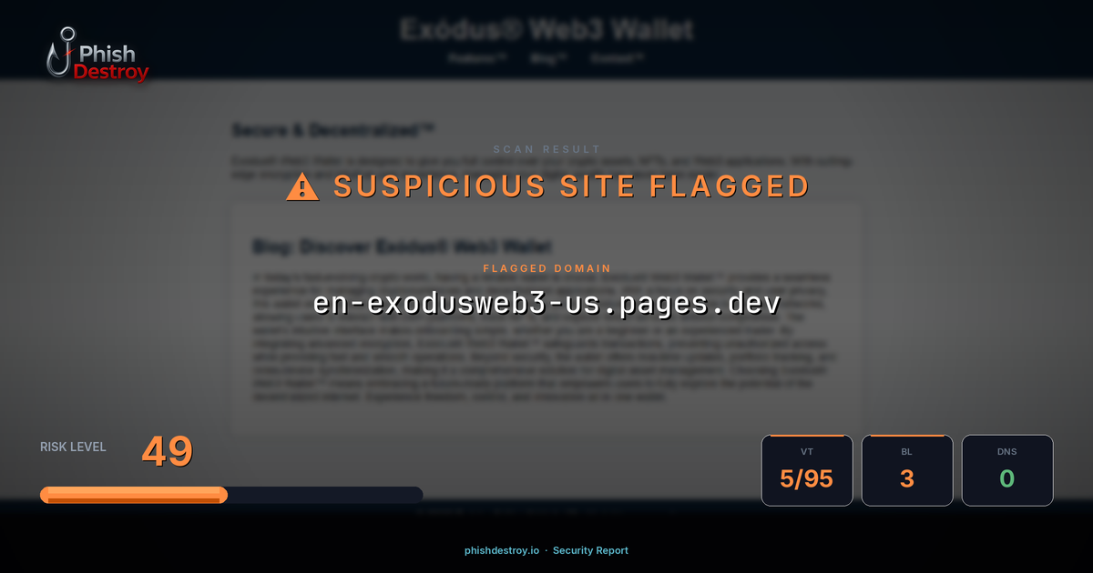 en-exodusweb3-us.pages.dev phishing report — threat analysis by PhishDestroy