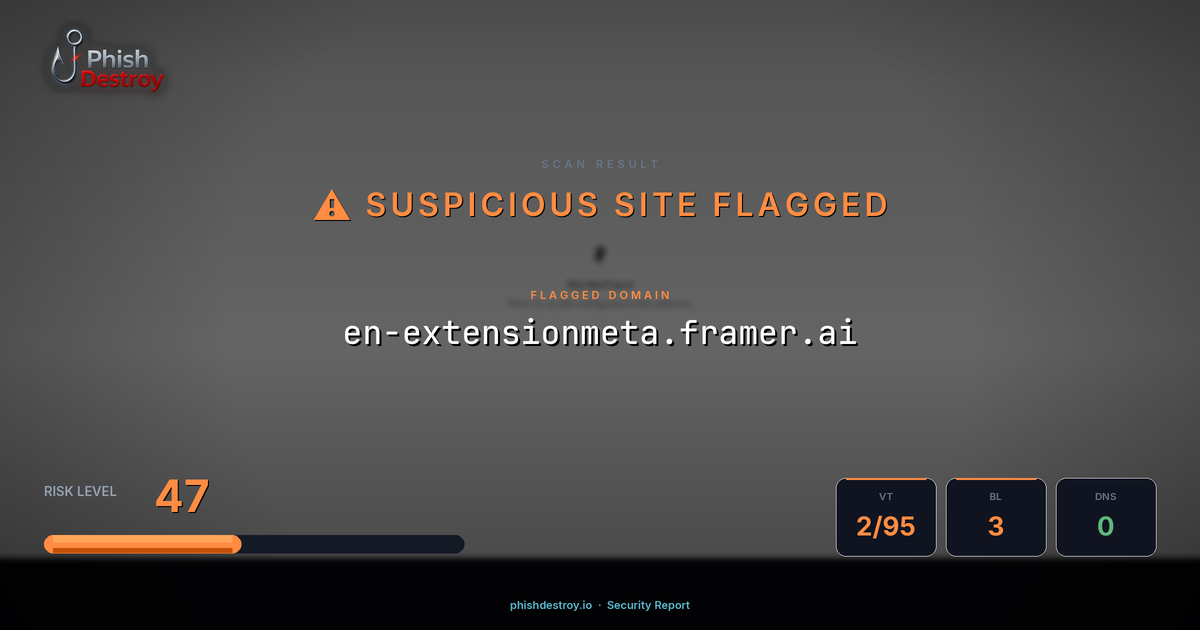 en-extensionmeta.framer.ai phishing report — threat analysis by PhishDestroy