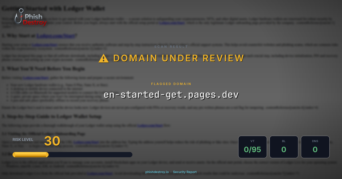 en-started-get.pages.dev phishing report — threat analysis by PhishDestroy