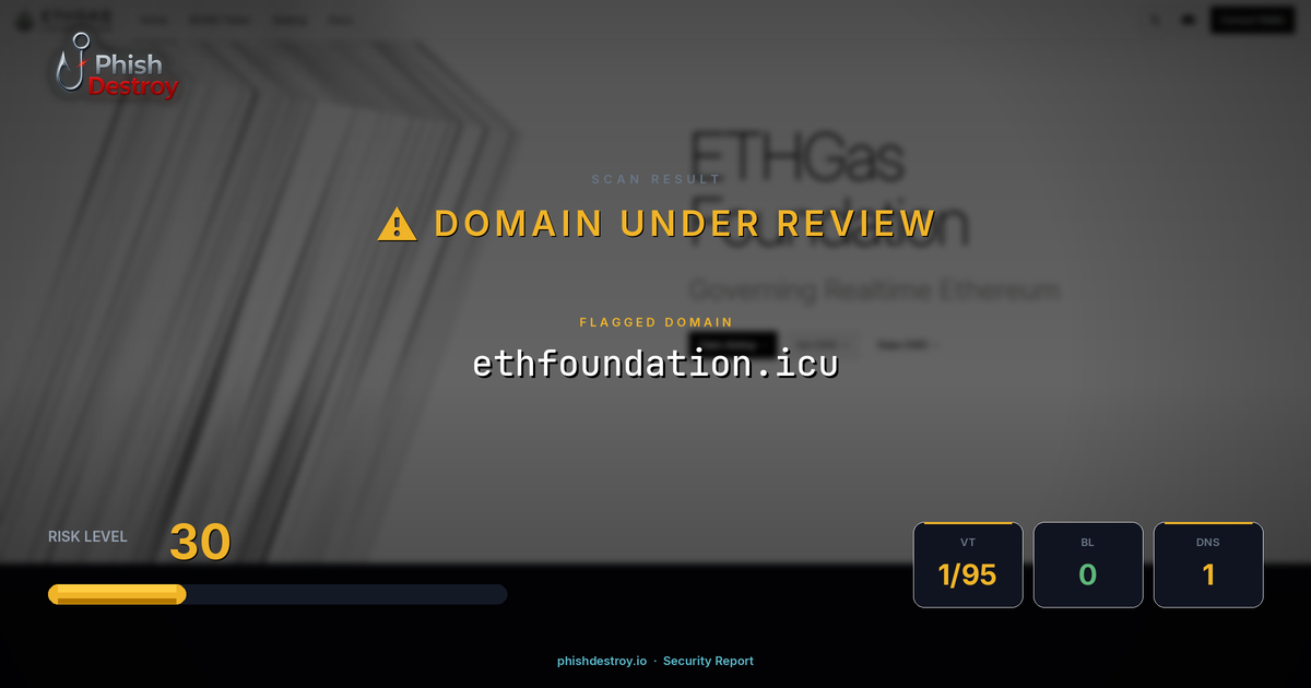ethfoundation.icu phishing report — threat analysis by PhishDestroy