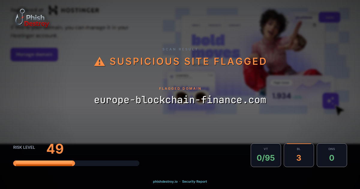 europe-blockchain-finance.com phishing report — threat analysis by PhishDestroy