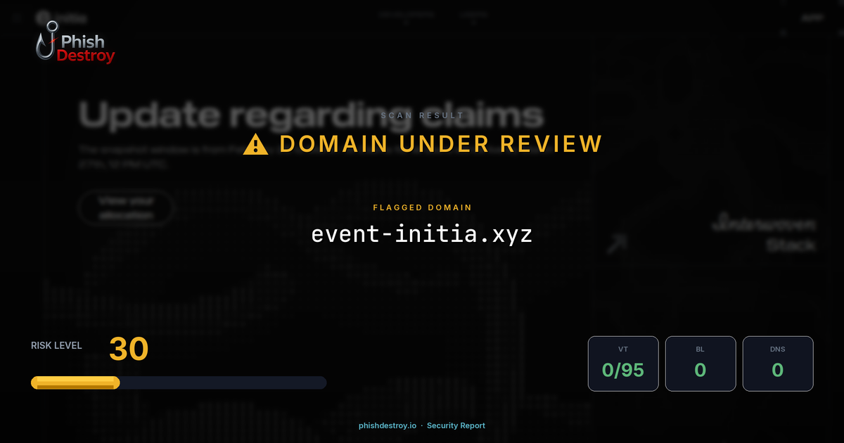 event-initia.xyz phishing report — threat analysis by PhishDestroy