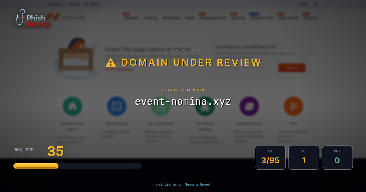 event-nomina.xyz phishing report — threat analysis by PhishDestroy