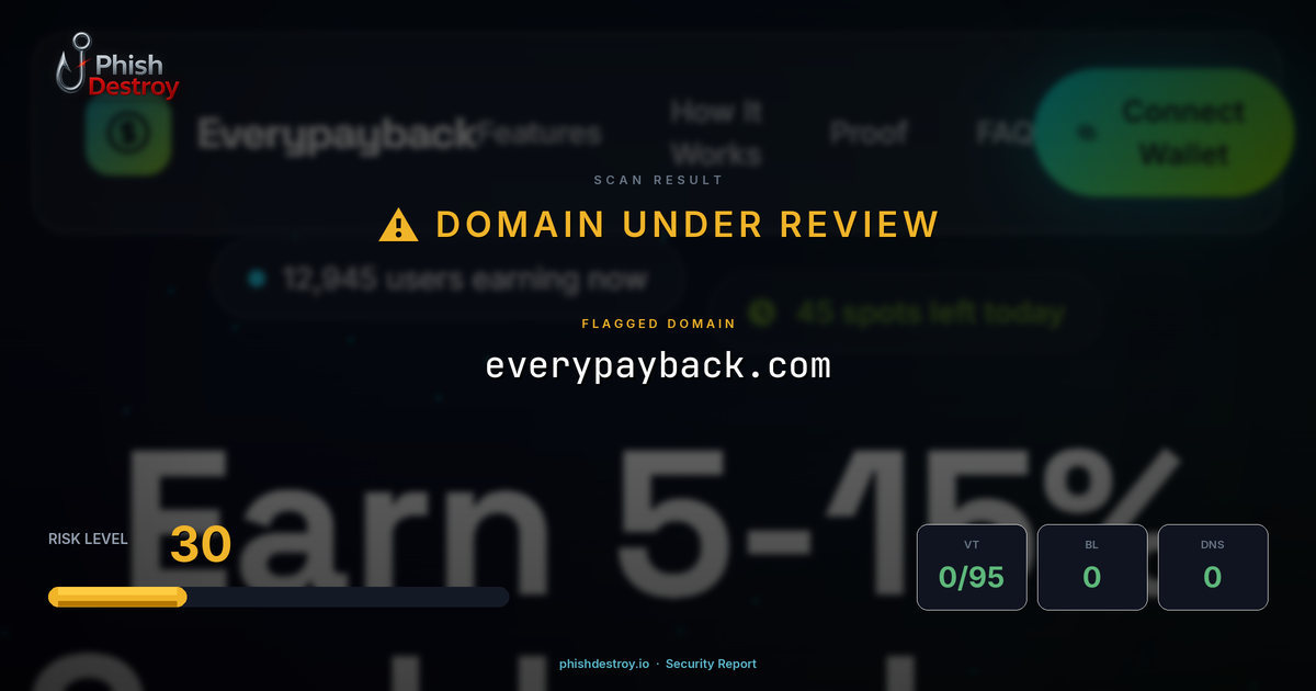 everypayback.com phishing report — threat analysis by PhishDestroy