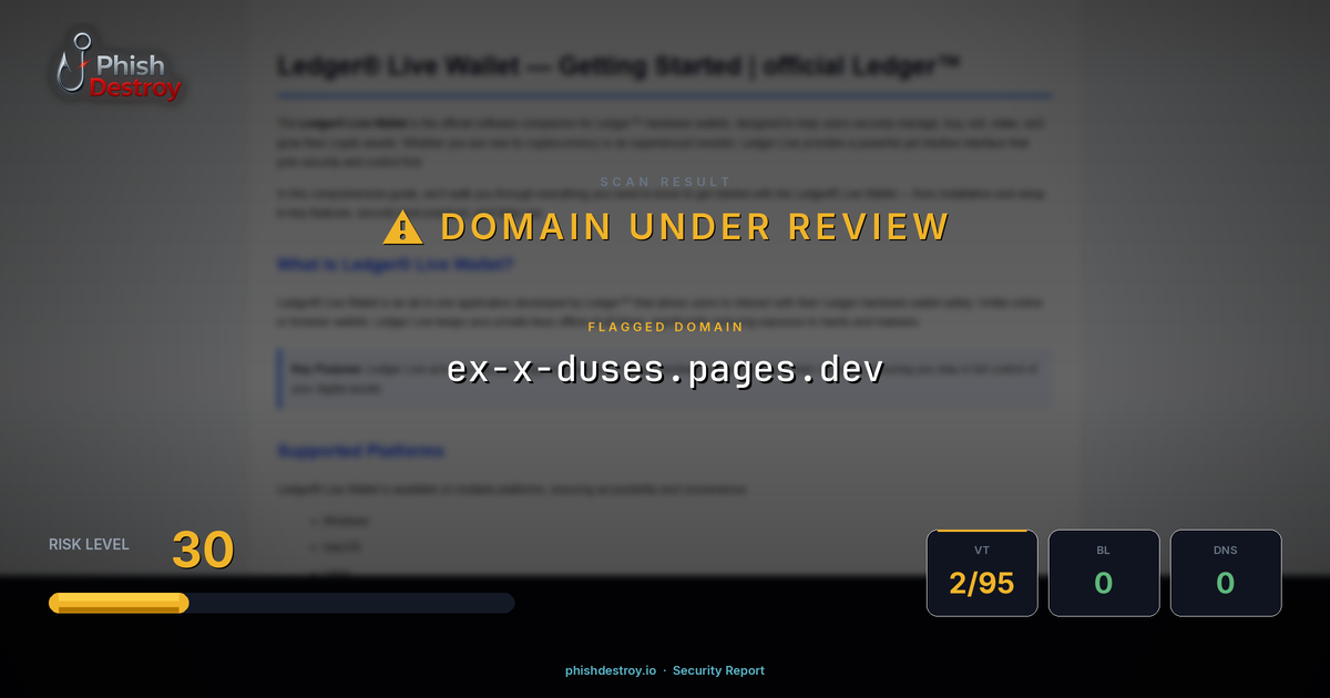 ex-x-duses.pages.dev phishing report — threat analysis by PhishDestroy