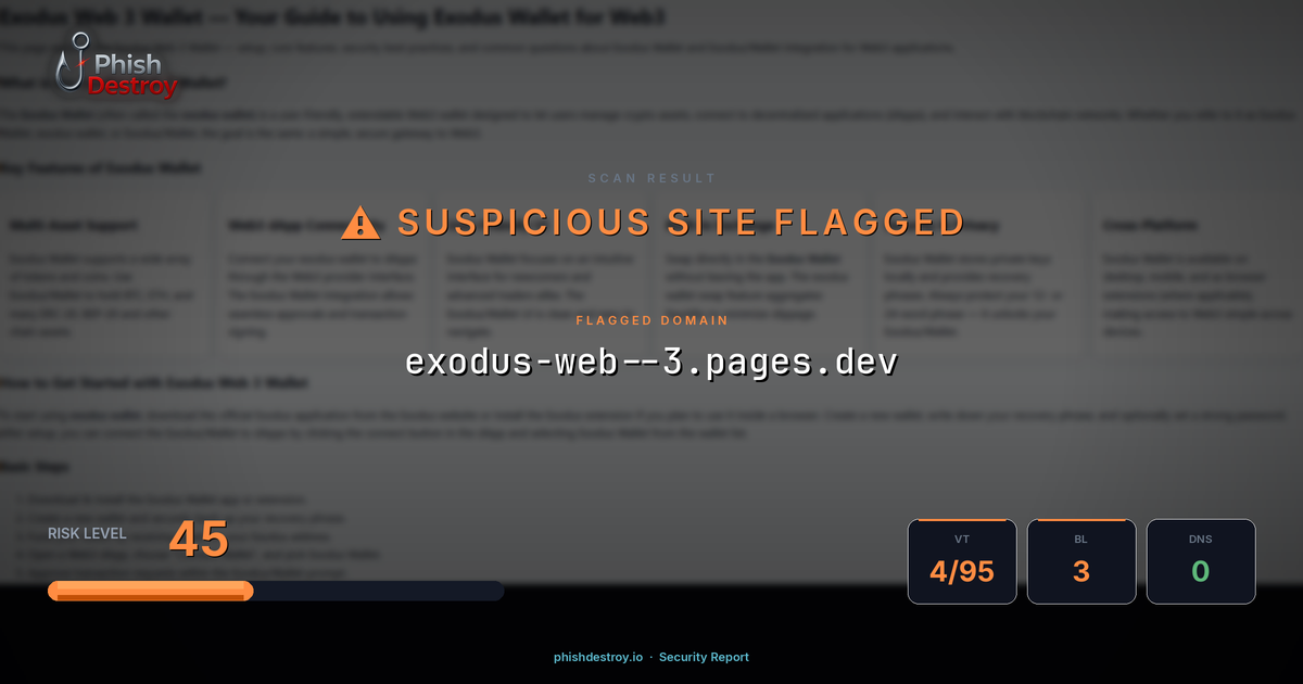 exodus--web--3.pages.dev phishing report — threat analysis by PhishDestroy