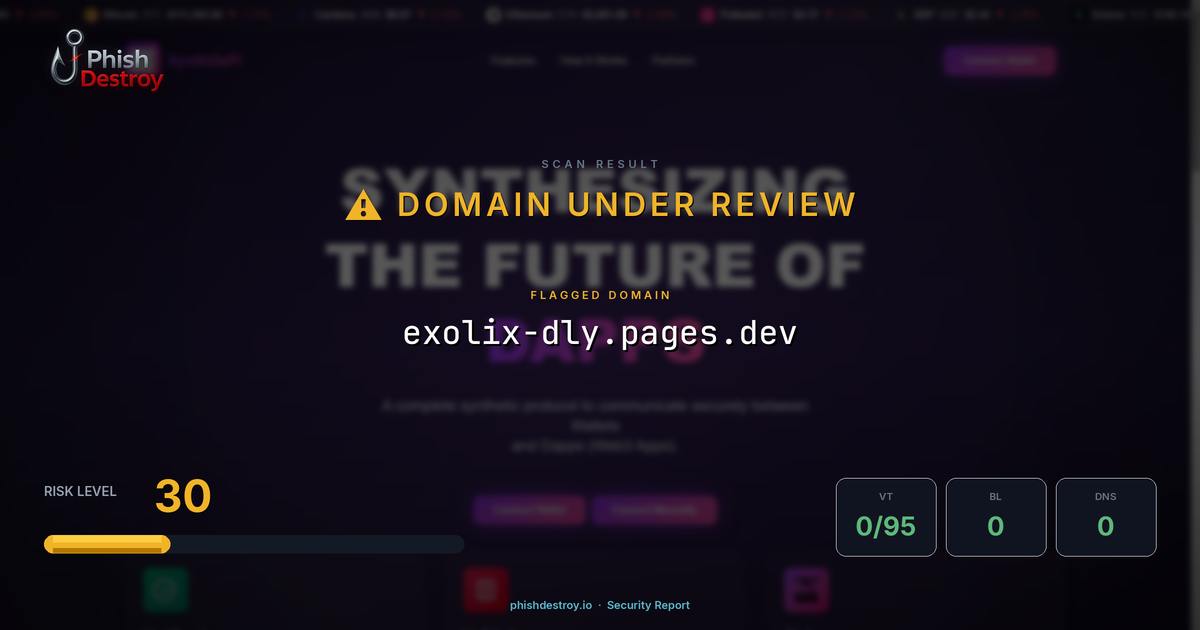 exolix-dly.pages.dev phishing report — threat analysis by PhishDestroy