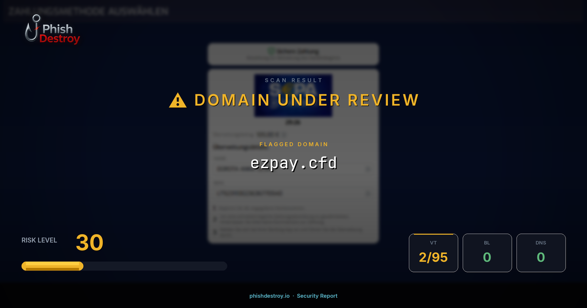 ezpay.cfd phishing report — threat analysis by PhishDestroy
