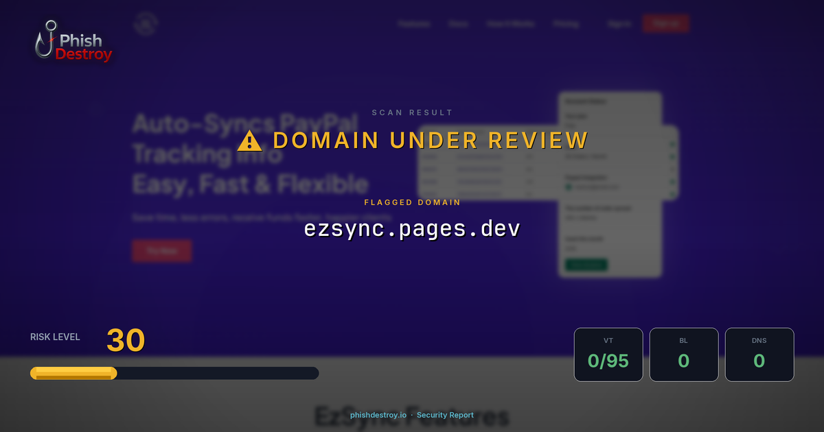 ezsync.pages.dev phishing report — threat analysis by PhishDestroy