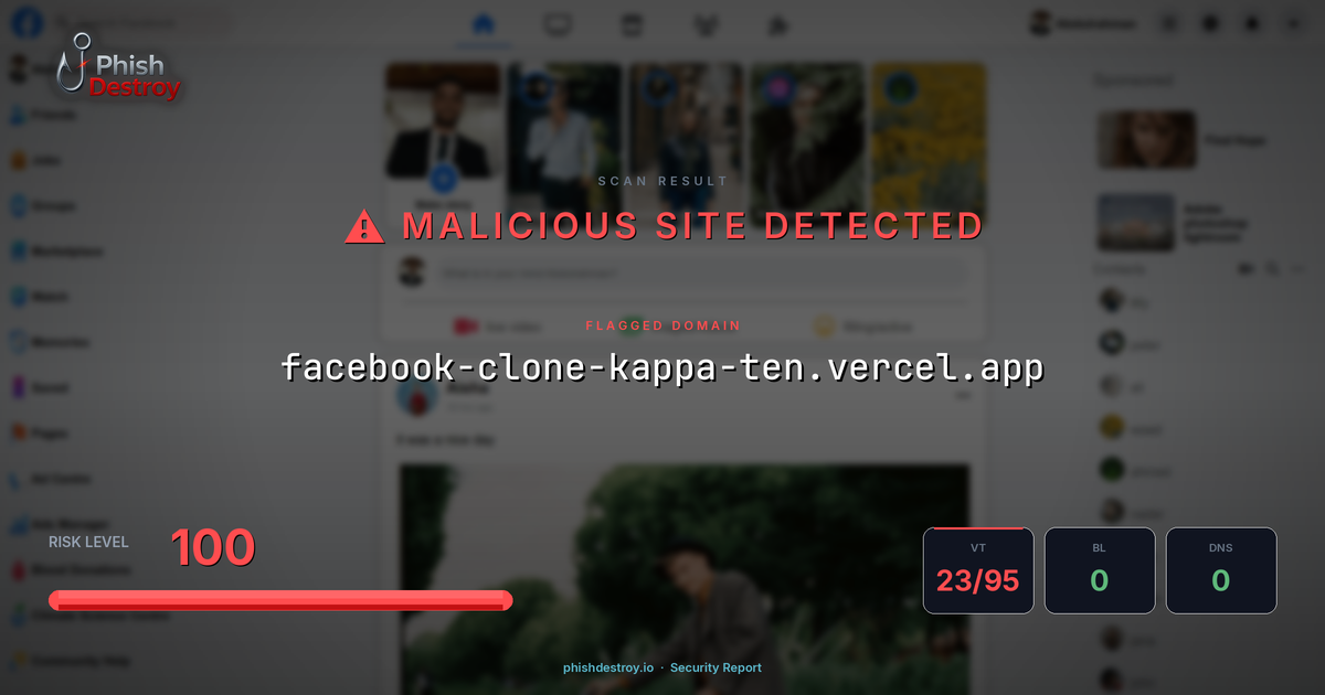 facebook-clone-kappa-ten.vercel.app phishing report — threat analysis by PhishDestroy