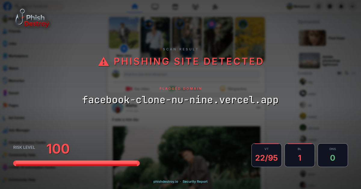 facebook-clone-nu-nine.vercel.app phishing report — threat analysis by PhishDestroy