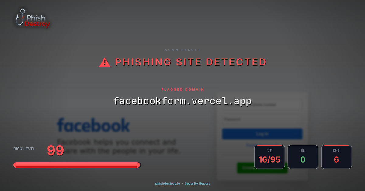 facebookform.vercel.app phishing report — threat analysis by PhishDestroy