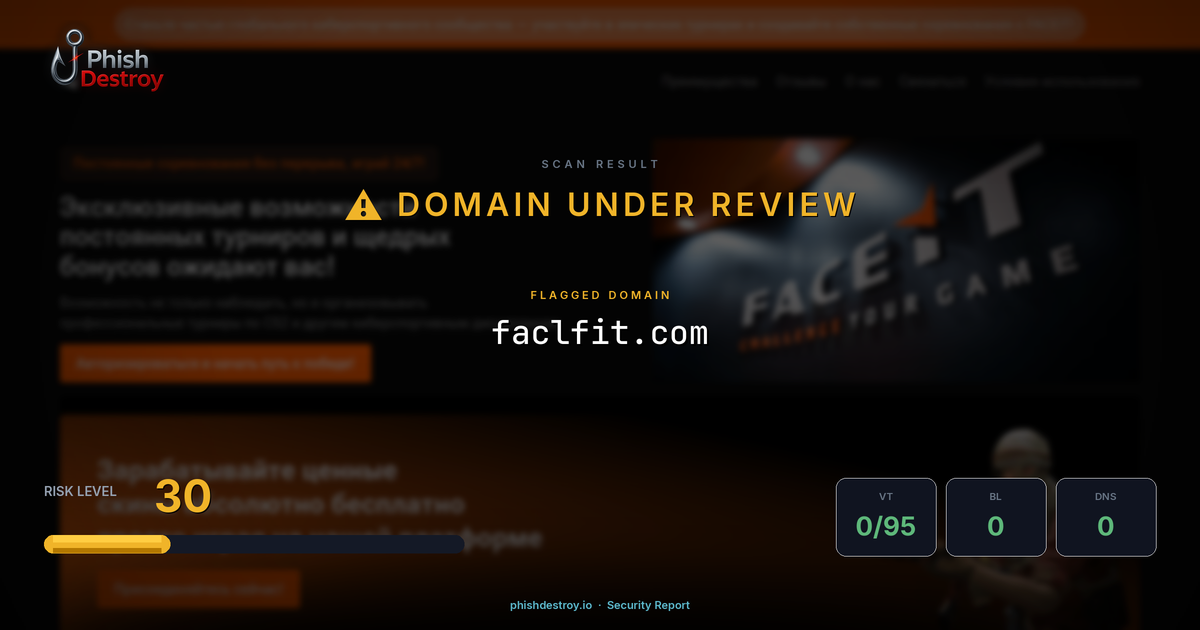 faclfit.com phishing report — threat analysis by PhishDestroy