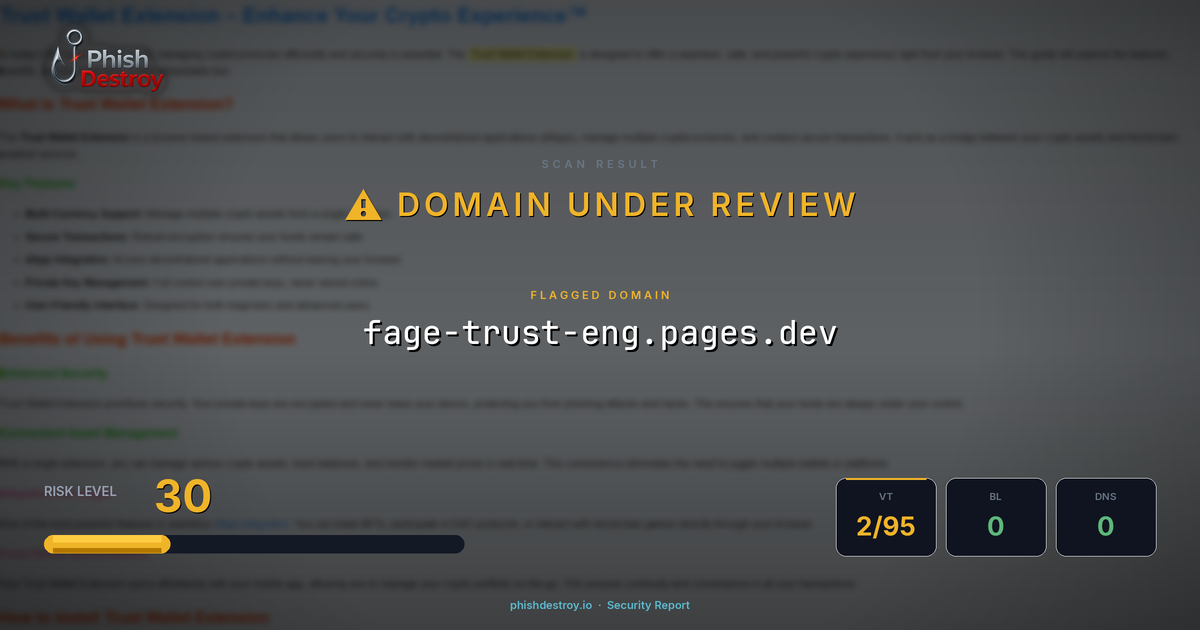 fage-trust-eng.pages.dev phishing report — threat analysis by PhishDestroy