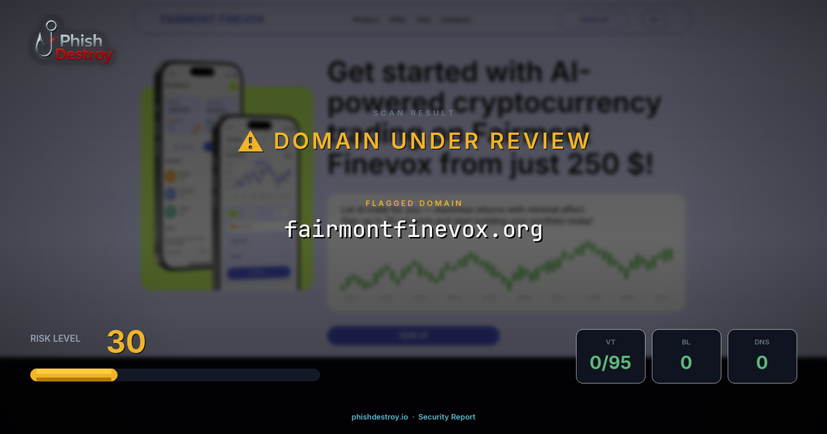 fairmontfinevox.org phishing report — threat analysis by PhishDestroy