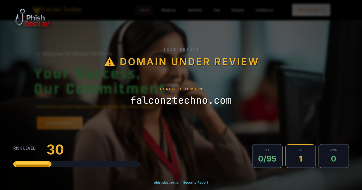 falconztechno.com phishing report — threat analysis by PhishDestroy