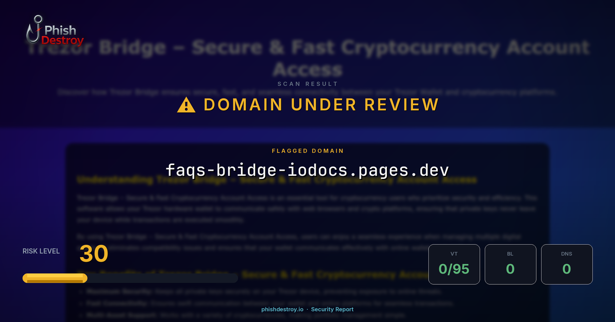 faqs-bridge-iodocs.pages.dev phishing report — threat analysis by PhishDestroy