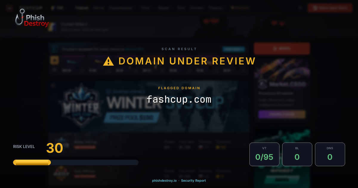 fashcup.com phishing report — threat analysis by PhishDestroy