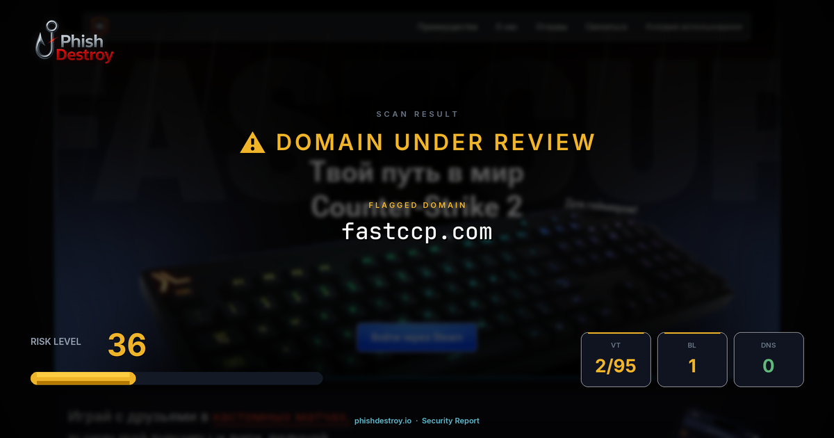 fastccp.com phishing report — threat analysis by PhishDestroy