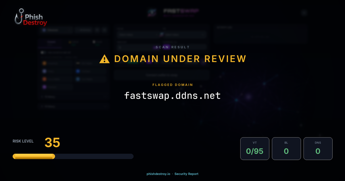 fastswap.ddns.net phishing report — threat analysis by PhishDestroy