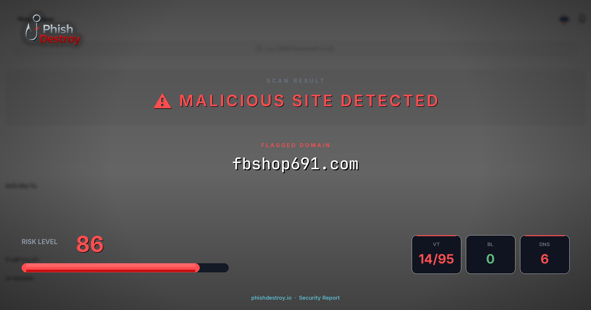 fbshop691.com phishing report — threat analysis by PhishDestroy