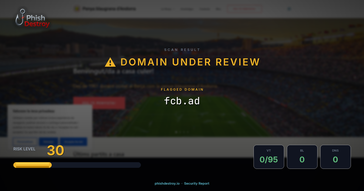 fcb.ad phishing report — threat analysis by PhishDestroy