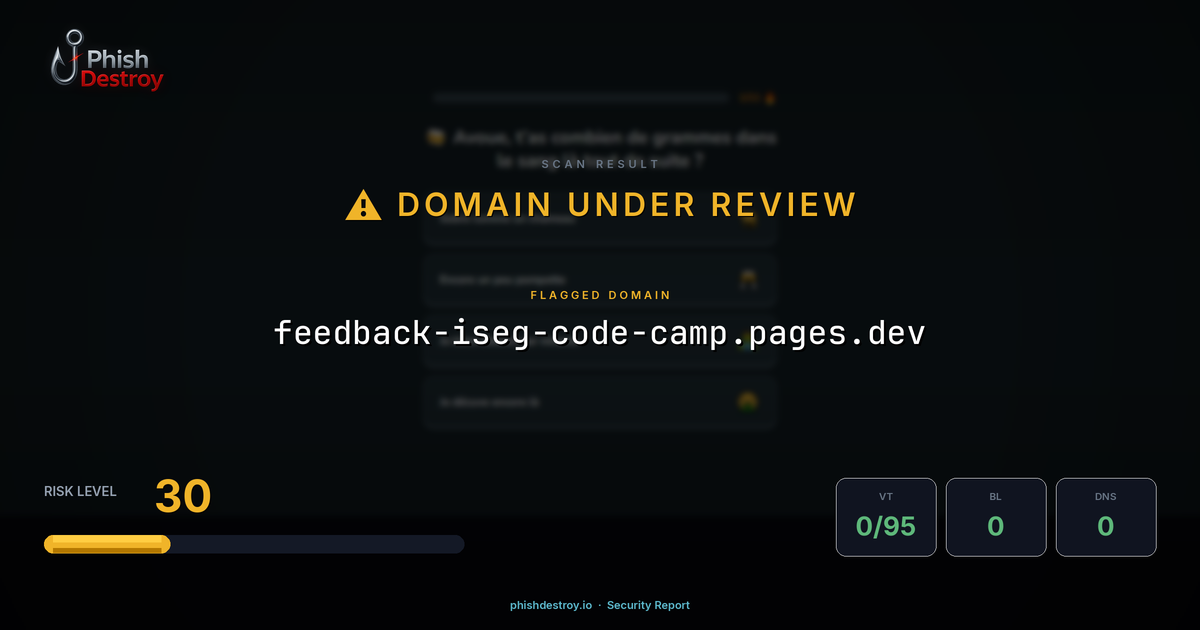 feedback-iseg-code-camp.pages.dev phishing report — threat analysis by PhishDestroy