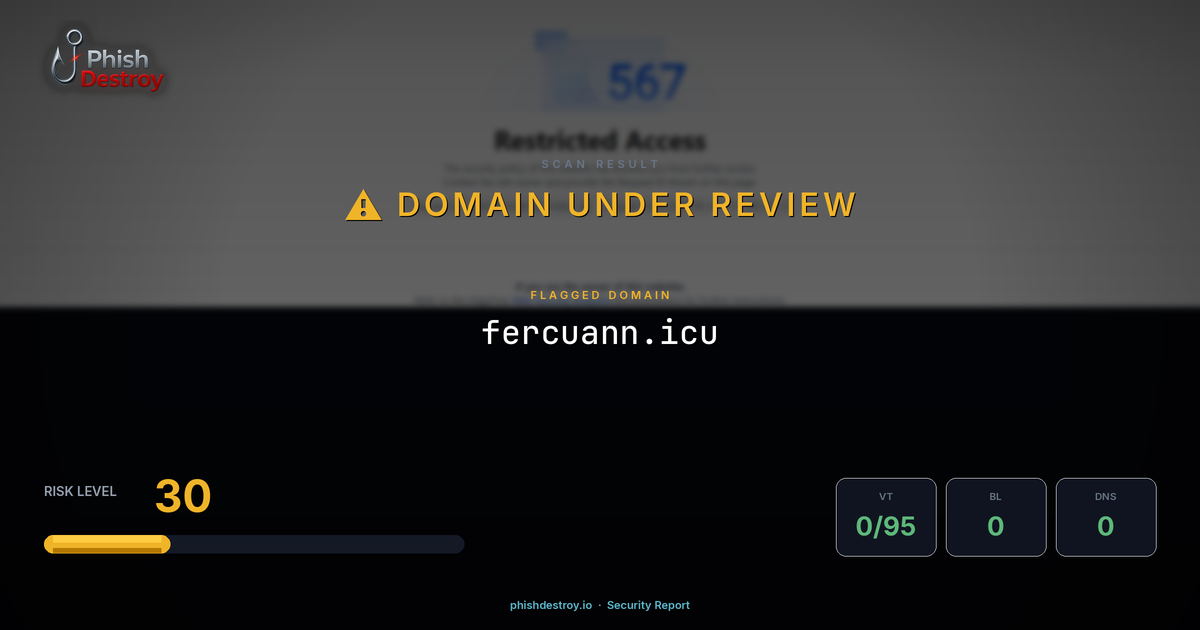 fercuann.icu phishing report — threat analysis by PhishDestroy
