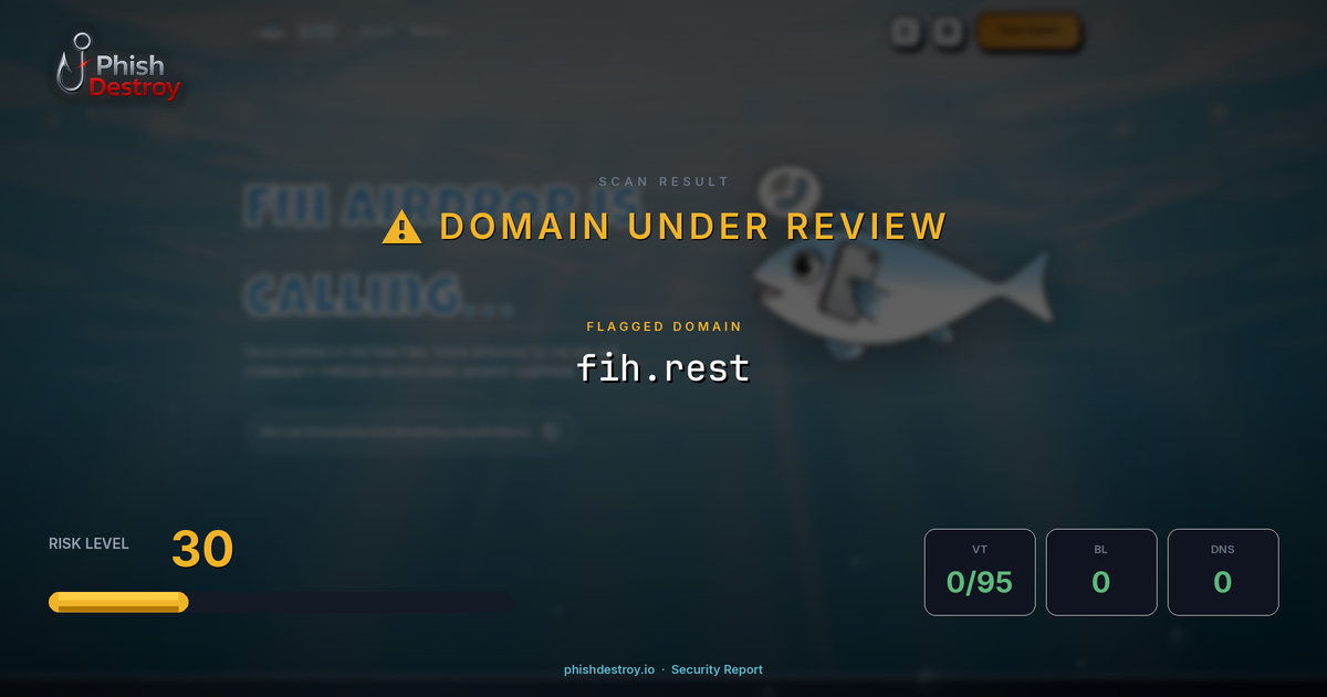 fih.rest phishing report — threat analysis by PhishDestroy