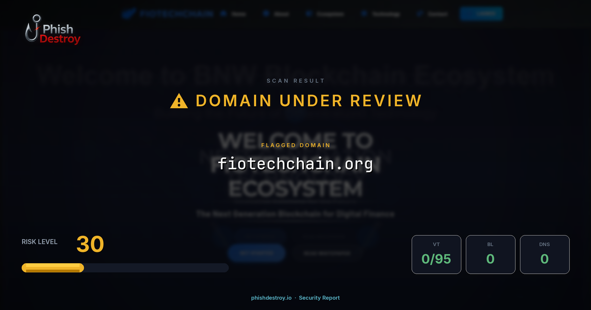 fiotechchain.org phishing report — threat analysis by PhishDestroy