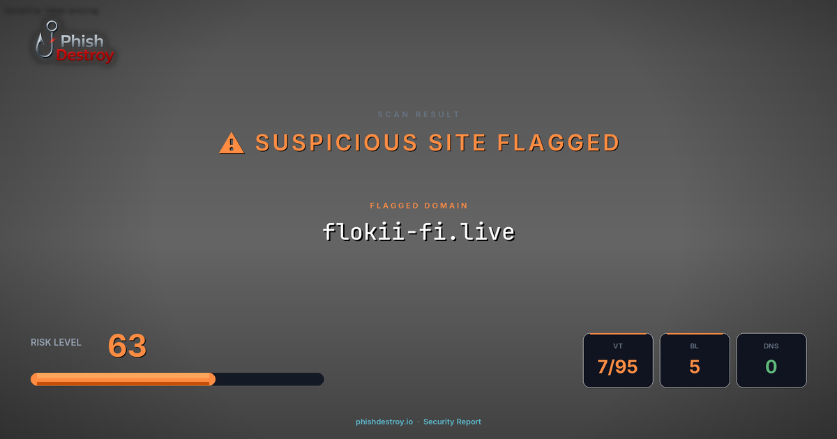 flokii-fi.live phishing report — threat analysis by PhishDestroy