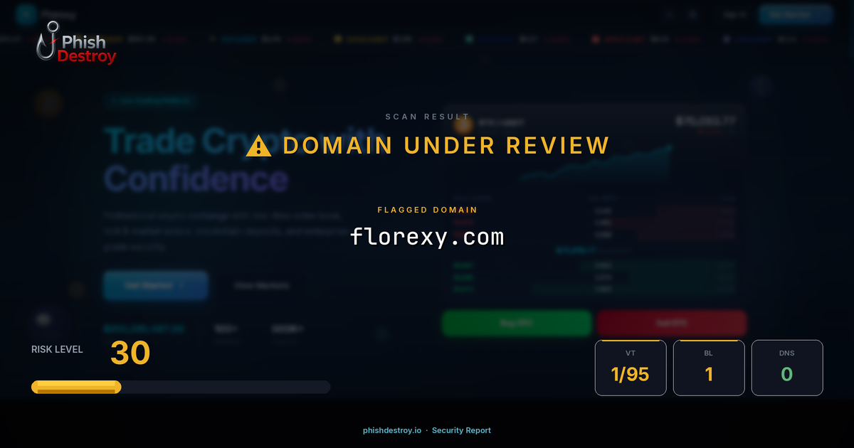 florexy.com phishing report — threat analysis by PhishDestroy