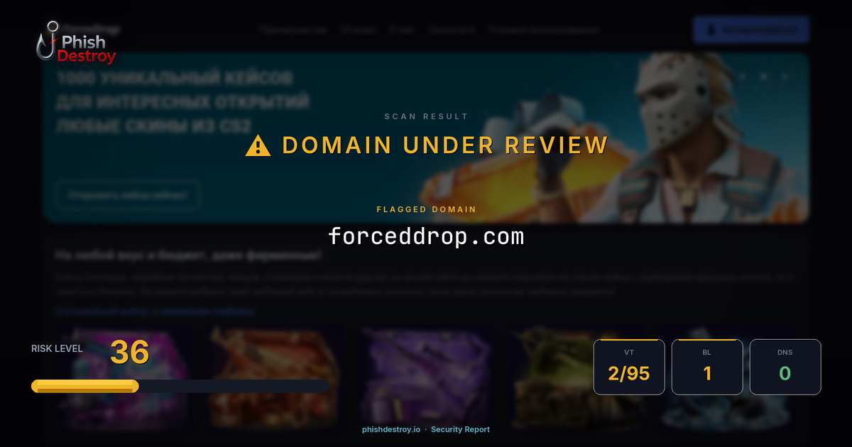 forceddrop.com phishing report — threat analysis by PhishDestroy