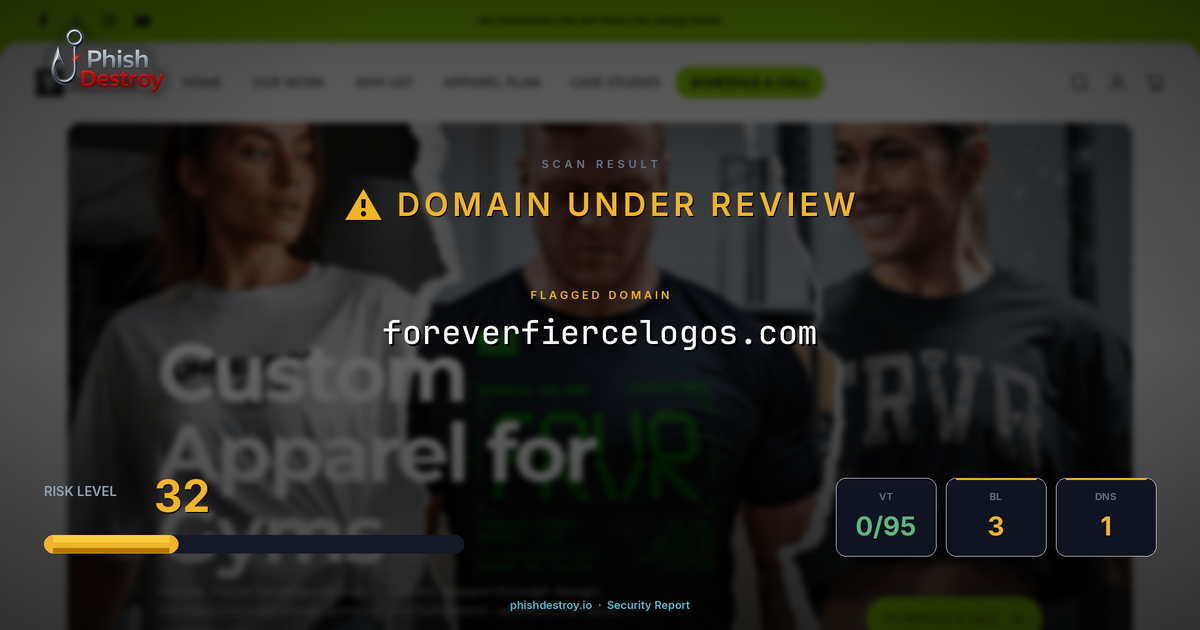 foreverfiercelogos.com phishing report — threat analysis by PhishDestroy
