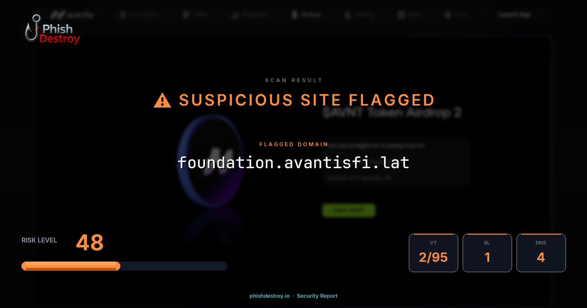 foundation.avantisfi.lat phishing report — threat analysis by PhishDestroy
