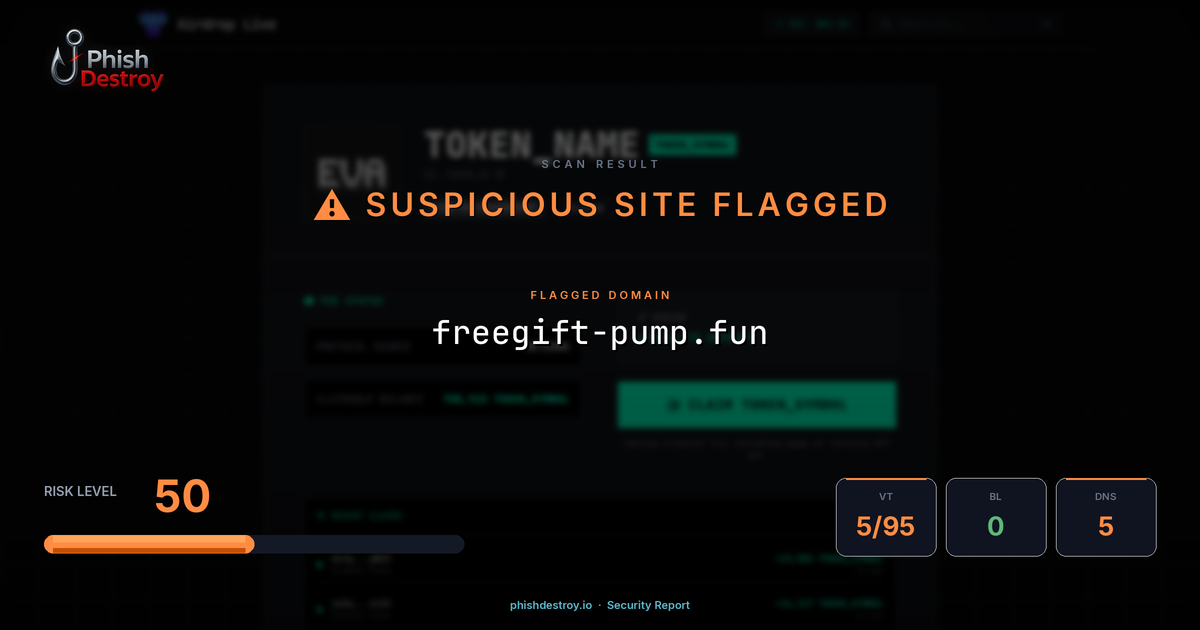 freegift-pump.fun phishing report — threat analysis by PhishDestroy