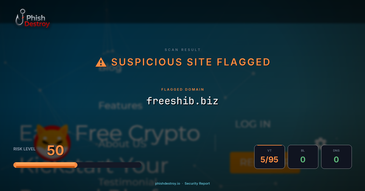 freeshib.biz phishing report — threat analysis by PhishDestroy