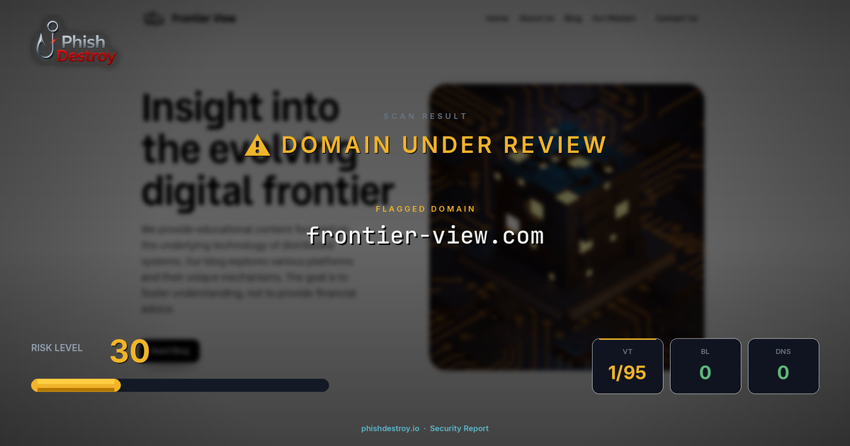 frontier-view.com phishing report — threat analysis by PhishDestroy