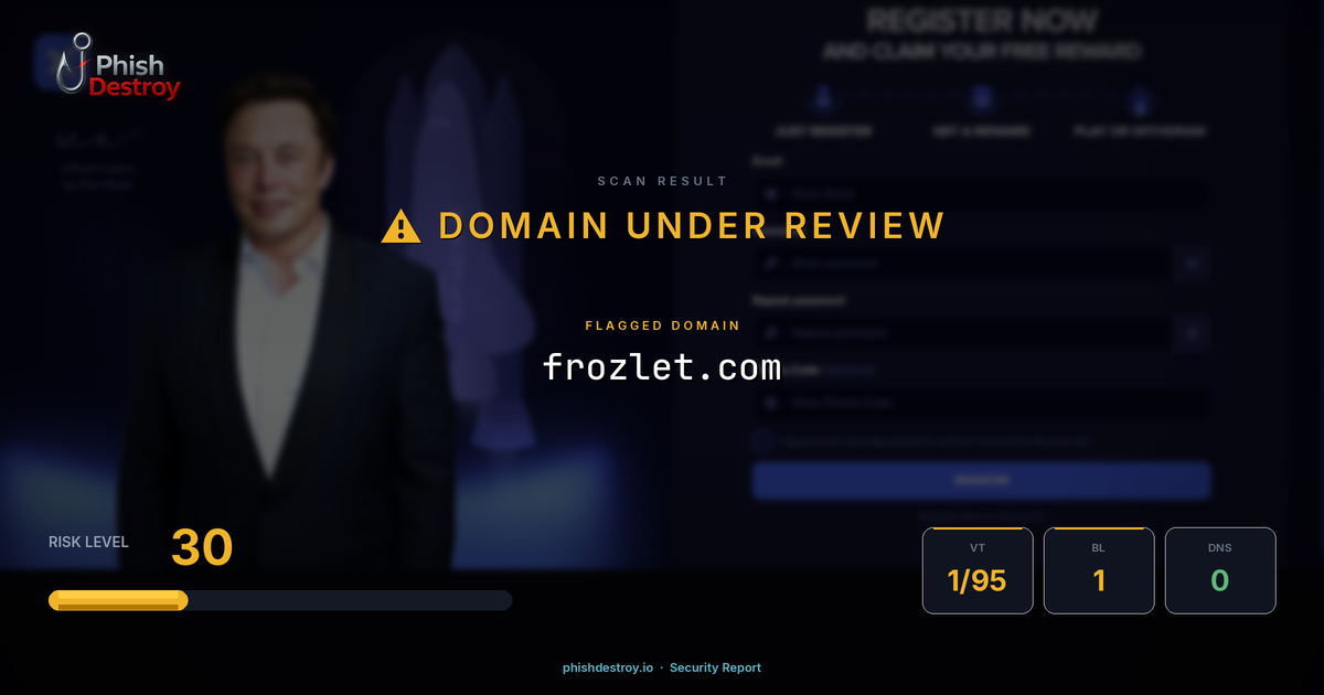 frozlet.com phishing report — threat analysis by PhishDestroy