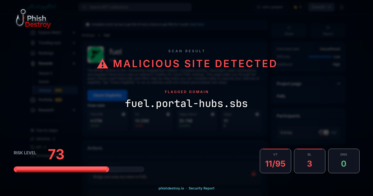 fuel.portal-hubs.sbs phishing report — threat analysis by PhishDestroy