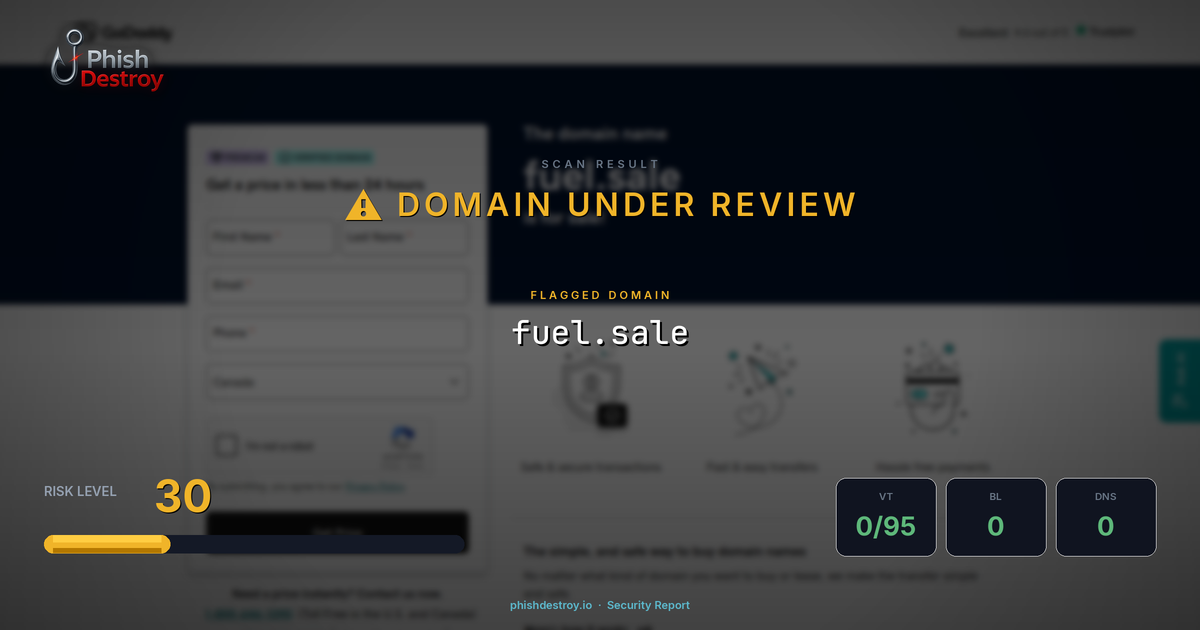 fuel.sale phishing report — threat analysis by PhishDestroy