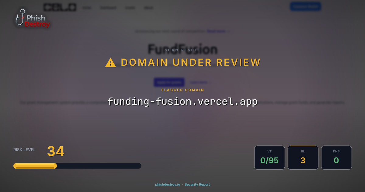 funding-fusion.vercel.app phishing report — threat analysis by PhishDestroy