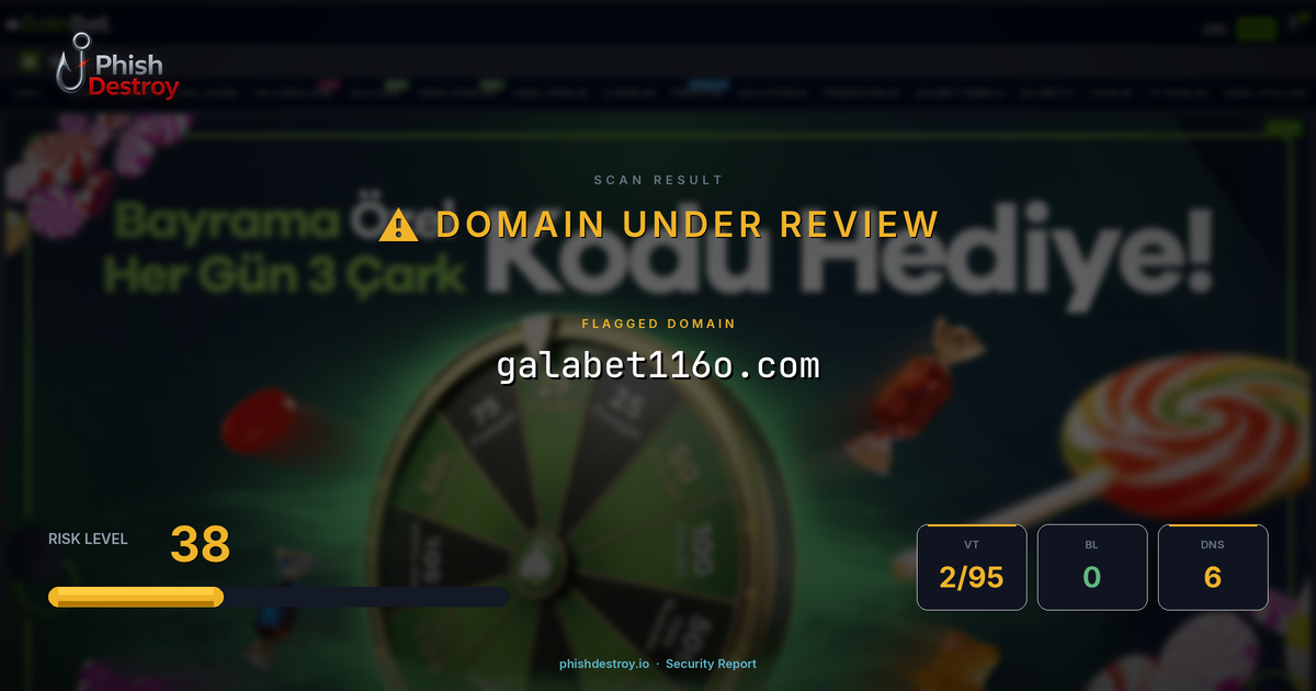 galabet116o.com phishing report — threat analysis by PhishDestroy