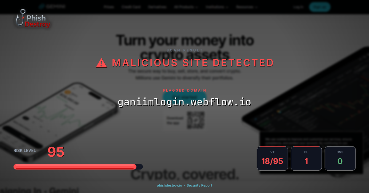 ganiimlogin.webflow.io phishing report — threat analysis by PhishDestroy
