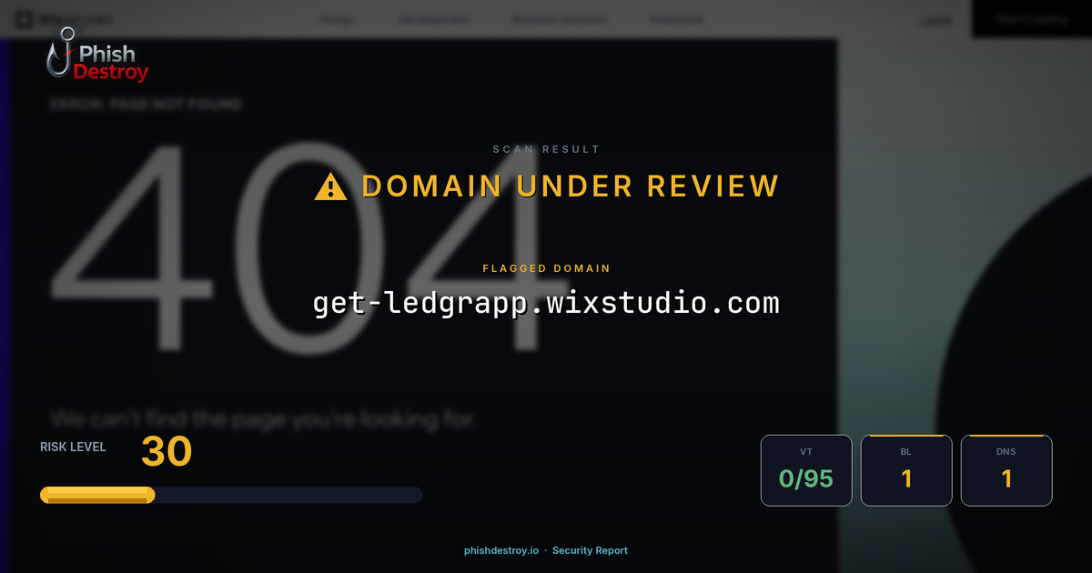 get-ledgrapp.wixstudio.com phishing report — threat analysis by PhishDestroy
