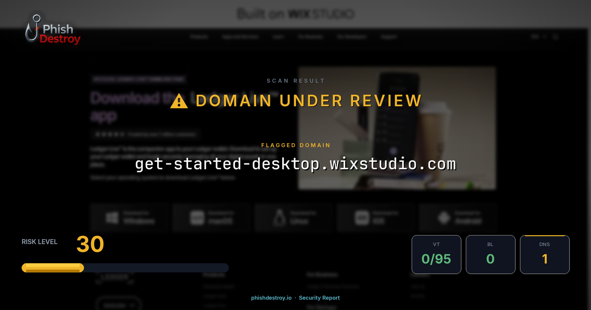 get-started-desktop.wixstudio.com phishing report — threat analysis by PhishDestroy