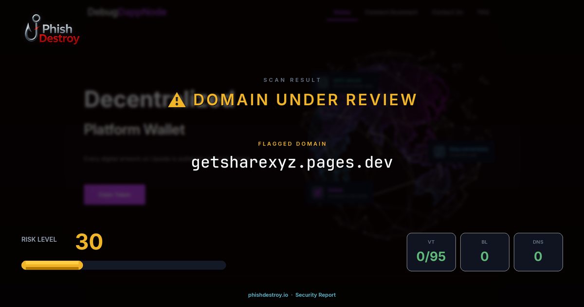 getsharexyz.pages.dev phishing report — threat analysis by PhishDestroy