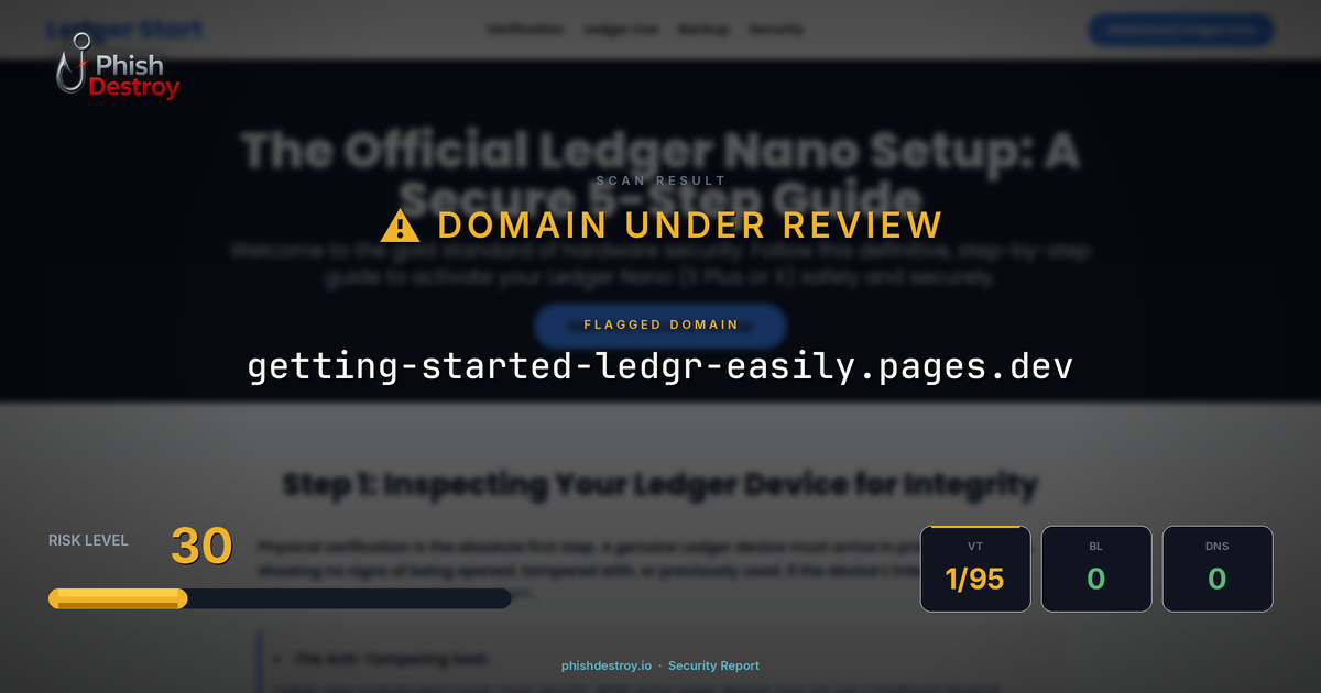 getting-started-ledgr-easily.pages.dev phishing report — threat analysis by PhishDestroy
