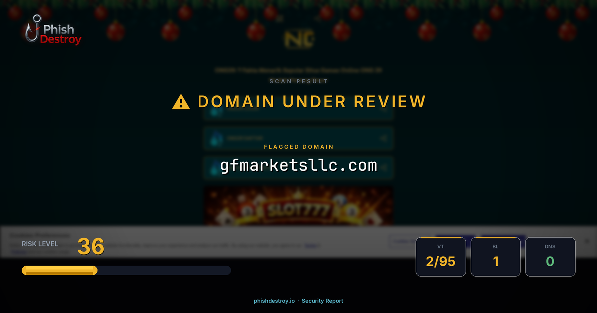 gfmarketsllc.com phishing report — threat analysis by PhishDestroy