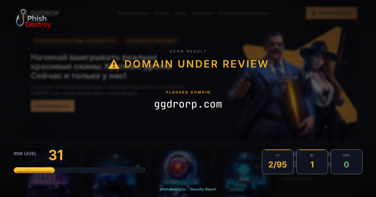 ggdrorp.com phishing report — threat analysis by PhishDestroy